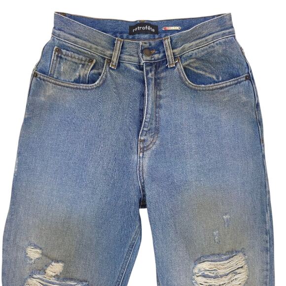 Retrofete Chris Jeans Destroyed Distressed Ripped Denim in Zephyr - Picture 5 of 12